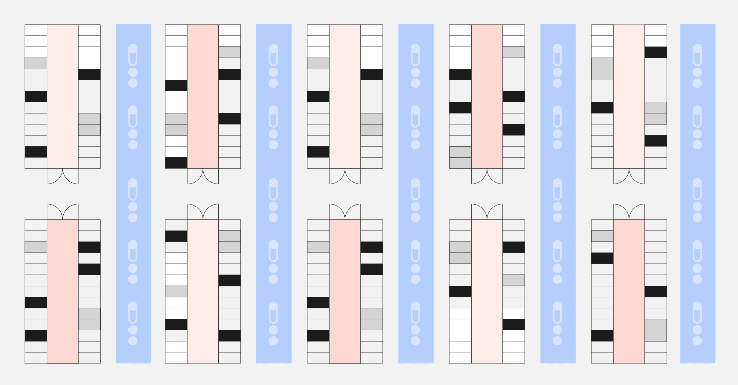 Illustration of data halls managed with Phaidra's AI for future-ready cooling systems